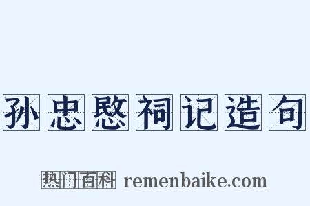 孙忠愍祠记造句是什么意思的图片